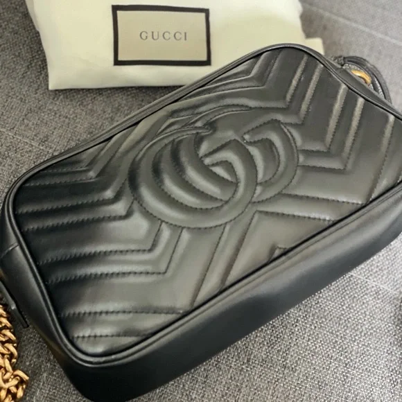 GUCCI GG Marmont small matelassé camera bag black - Picture 5 of 15